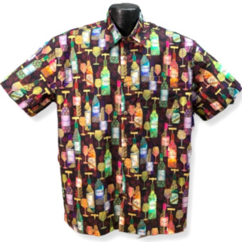 Wine Celebration  Hawaiian Shirt- Made in USA- 100% Cotton